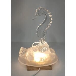 Vintage Crystal D’arques Sea Horse Figurine 6" tall U1